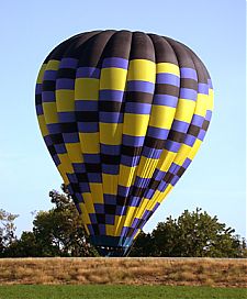 Balloon landing on levee