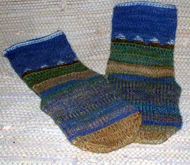 Delta socks, twined knit Ravelympics 2010