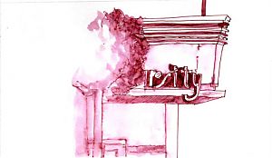 varsity theatre, pen and ink