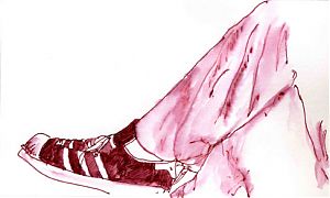 Pete's shoe, pen an d ink