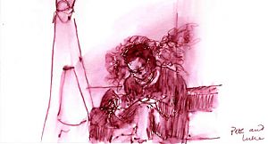 Pete and Luke, pen and ink