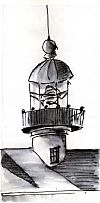 Old lighthouse at Point Loma, pen and wash Old lighthouse at Point Loma, pen and wash