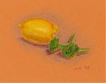 Lemon and broccoli: Derwent Colourfast Lemon and broccoli: Derwent Colourfast
