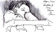 sketch of baby whose father is an Iraq Veteran for Peace