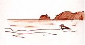 Chimney Rock from Drake's Beach; pen and ink Chimney Rock from Drake's Beach; pen and ink