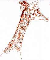 giraffe: pen and ink