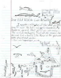 Letter from fifth grader about oil spill