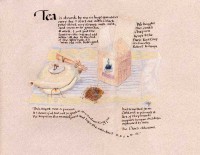 drawing of teapot and Zawadi tea box