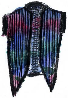 vest design, watercolor