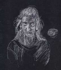 white on black self-portrait