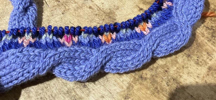 Photo of a colorwork section of a sweater