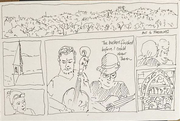 Pen and ink drawings around Freiburg, Germany