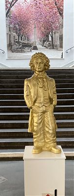 spoof statue of Ludwig von Beethoven in Tourist information Center, Bonn
