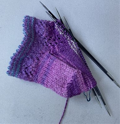 photo of ankle sock in progress