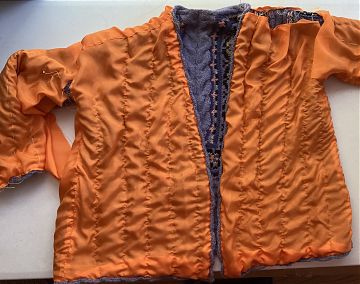 photo of lined cardigan, inside-out photo of lined cardigan, inside-out